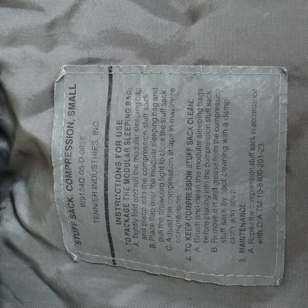 USGI Sleep System Compression Stuff Sack Small - Picture 3 of 3